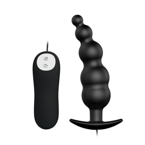 plug anale bolle vibratore nero con telecomando