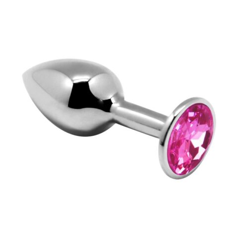 Korek analny z różową biżuterią rozmiar L