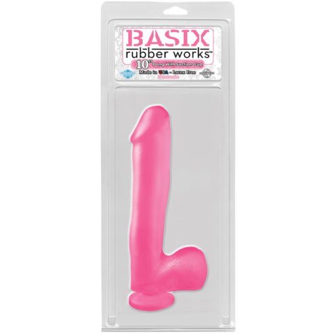 4 cm Dong and Testicles with Suction Cup - Colour Pink