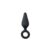 black buttplugs with pull ring - medium