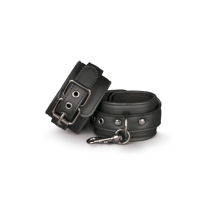 black synthetic leather handcuffs 1