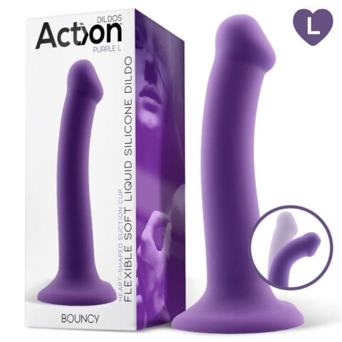 Bouncy Liquid Silicone Dildo Hiper Flexible 7.5 - 19 cm Size L Purple