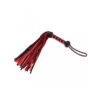 Braided Flogger Leather Black Red