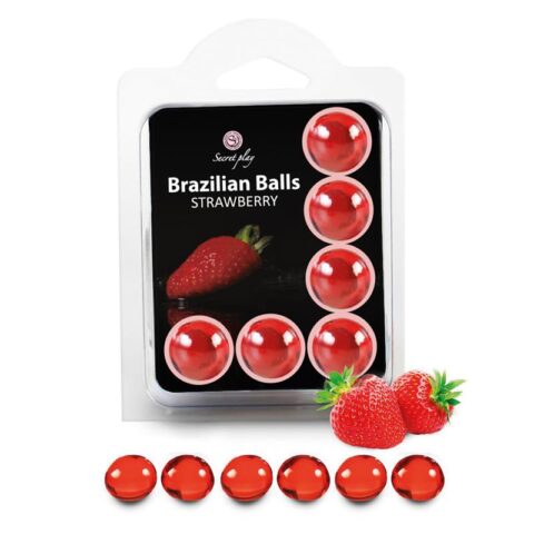 Brasilianska bollar set 6 jordgubbar