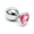 Butt Plug Plated Steel Crystal Heart Pink