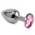 butt plug silver rosebud classic with pink jewel size s