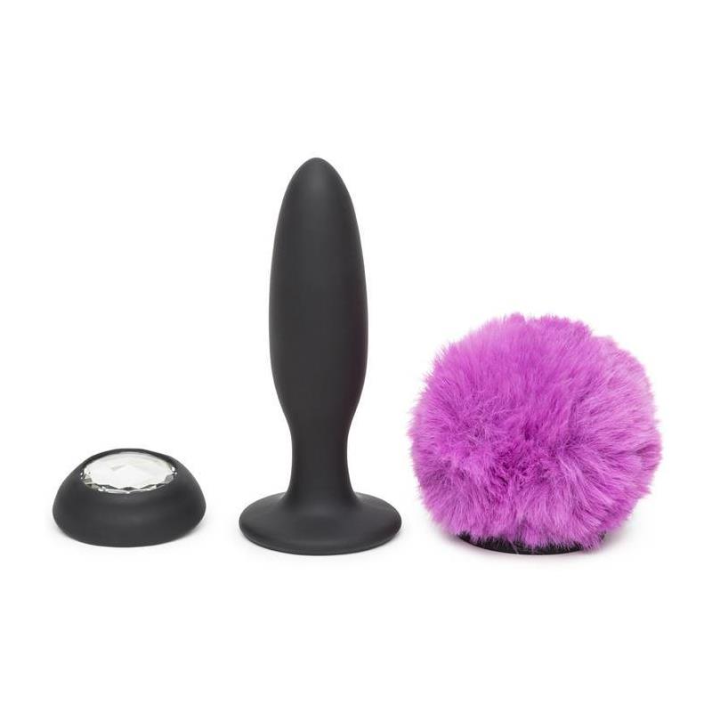 butt plug with vibration and remote control double base purple small 1