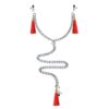 Chain with Nipple and Clitoris Clamps Red