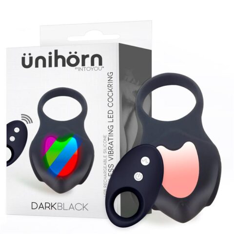 Anello Vibrante Darkblack con Led Telecomando USB Silicone