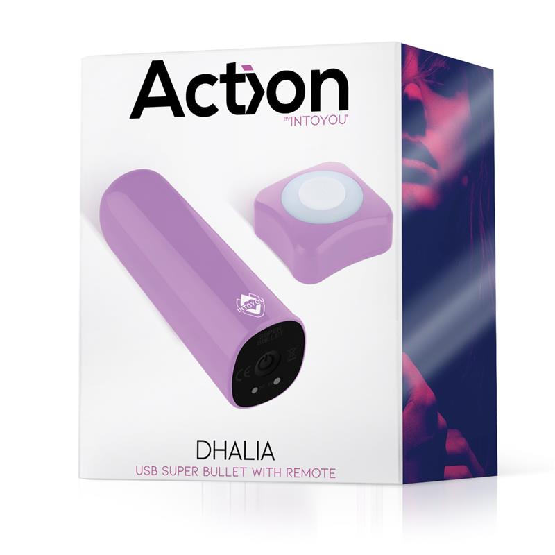 dhalia super vibrating bullet with remote control high powered usb purple 1