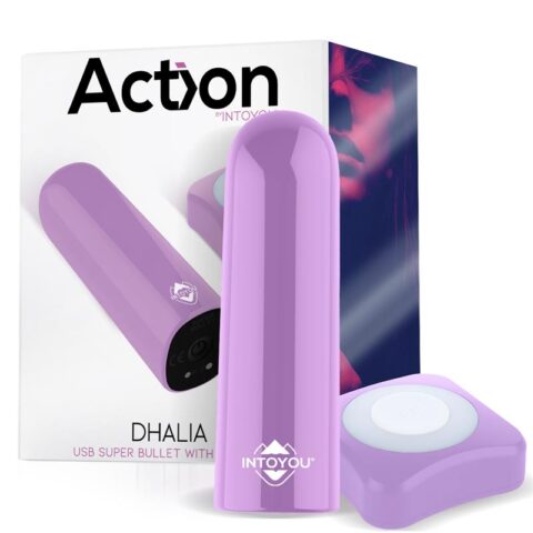 dhalia súper vibrating bullet with remote control high-powered usb purple