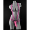 Suspender Harness with Dildo 19 cm-7 Pink