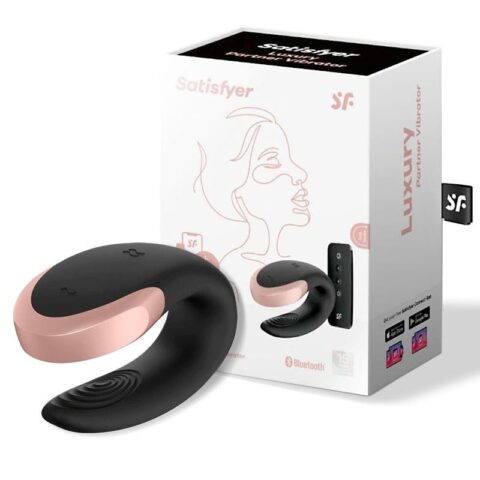 Luksusowy wibrator dla partnerów Double Love z aplikacją w kolorze czarnym