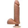 Dual Density Dildo Perfect D with Balls Vibrating 8 Caramel