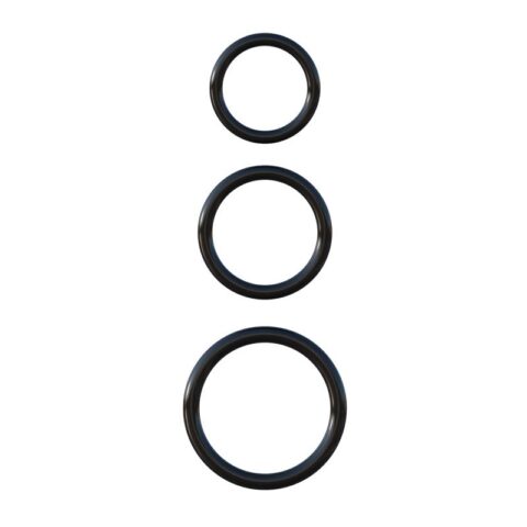 Conjunto de resistência de 3 anéis de silicone Fantasy C-Ringz preto