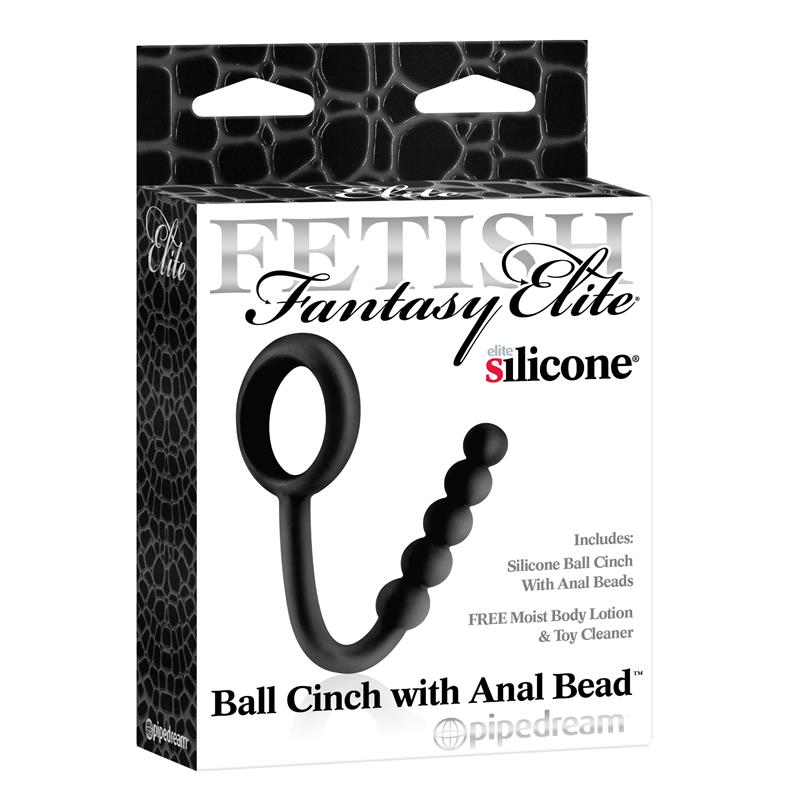 fetish fantasy elite ball cinch with anal bead black 1