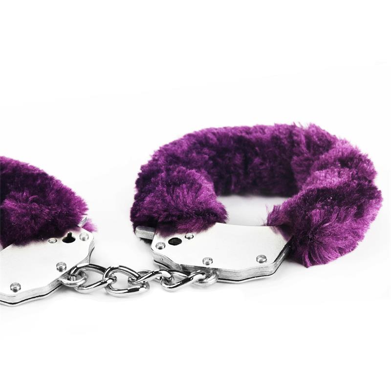 furry metal handcuffs purple 2
