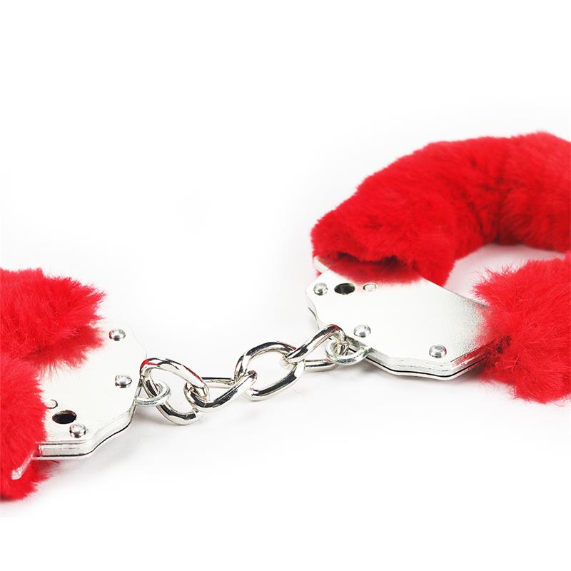furry metal handcuffs red 2