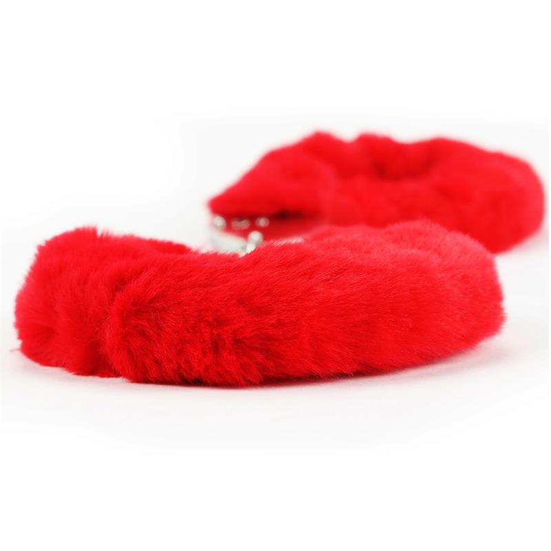 furry metal handcuffs red 4