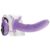 harness with hollow dildo with vibration 20 cm purple