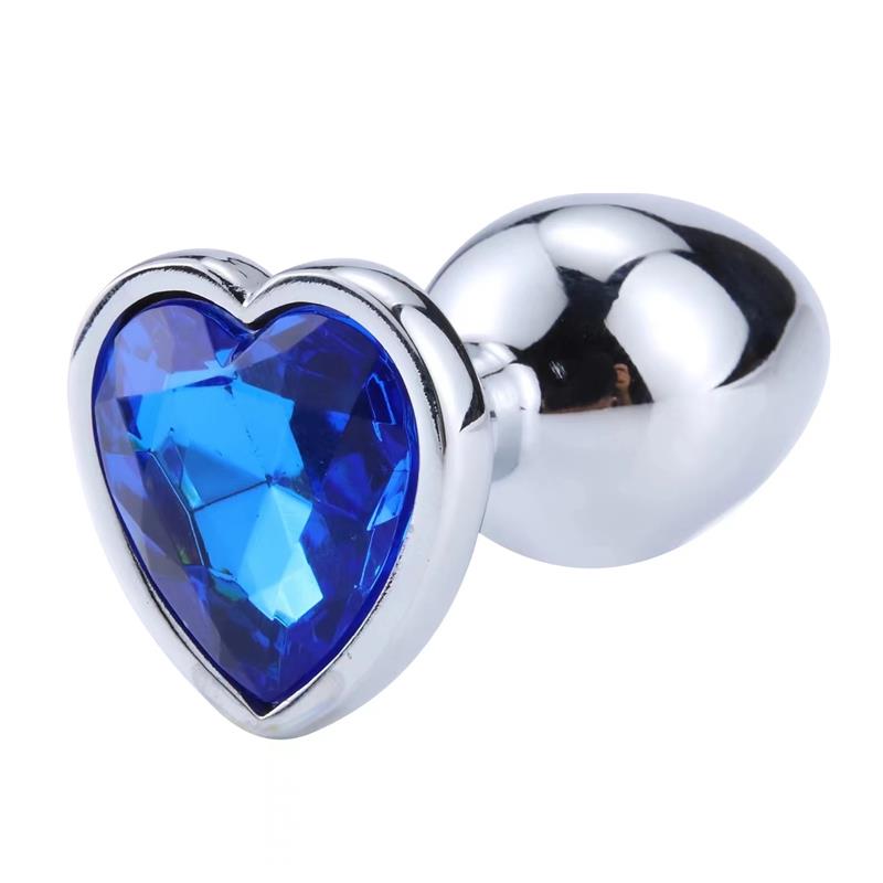 heart shaped butt plug blue sapphire size l 3