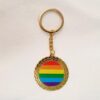 Porte-clés rond en métal LGBT Pride
