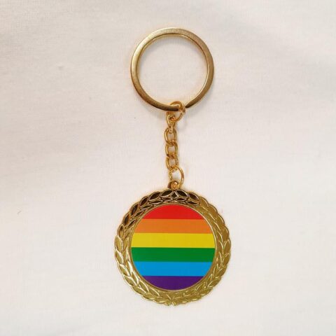 LGBT Pride Round Metal Keychain