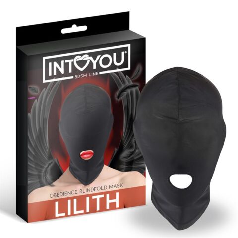 Lilith inkognitó maszk nyílással a szájban fekete