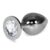 metal butt plug rosebud classic with clear jewel size l