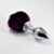 metal butt plug with purple pompon size l