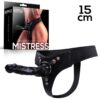 Mistress Elastic Strap-on with Silicone Dildo 15 cm Black