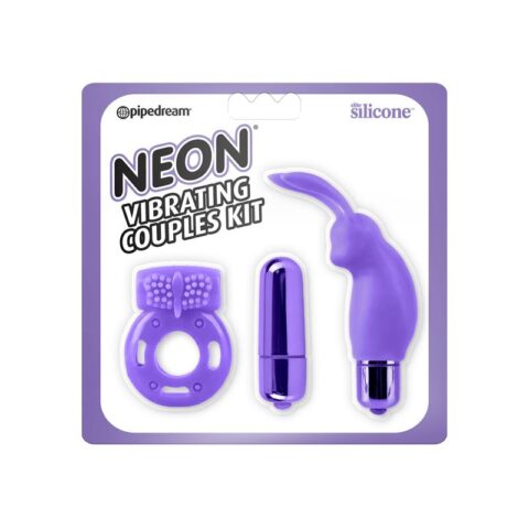 Neon Vibrating Couples Kit Roxo