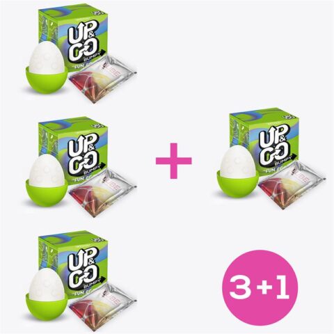 Pack 3+1 Bumpy Masturbator Egg Elastic Silicone Green