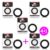 Pack 4+1 Solid Silicone Cock Ring 4.5 cm