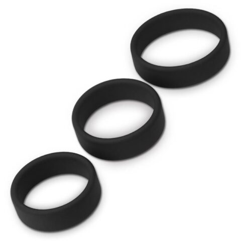Confezione da 3 anelli per il pene Power Ring neri