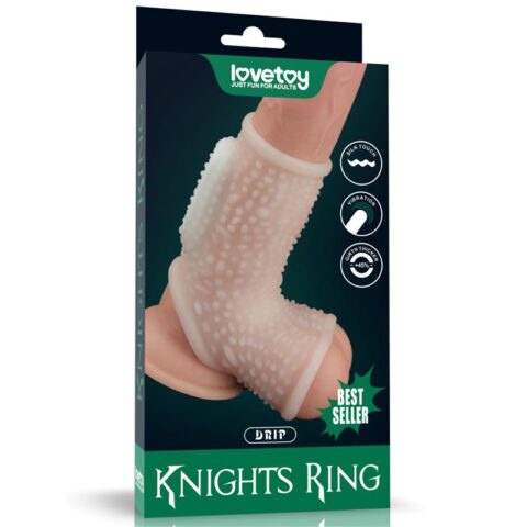 Penis en testikel sleeve met vibratie Drip Knights