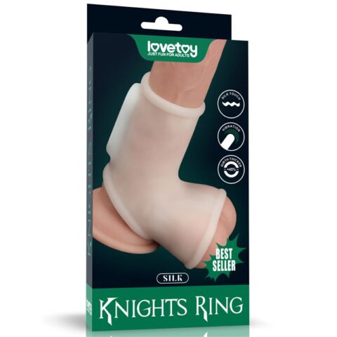 Manchon pour pénis et testicules avec vibrations Silk Knights
