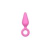 Pink Buttplugs With Pull Ring - Medium