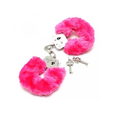 Police cuffs with Pink Fur-Adjustable