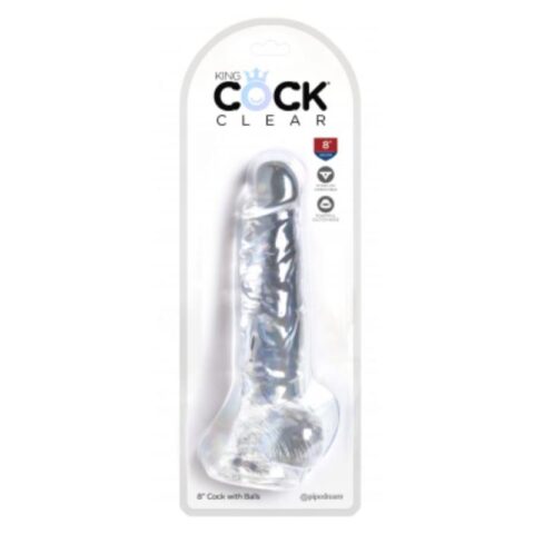 Realistic Dildo with Testicles 8 Clear