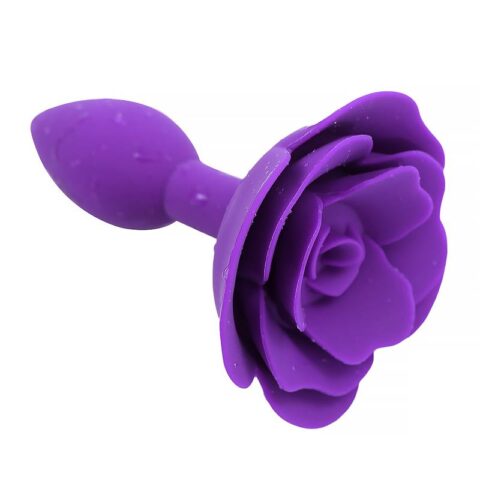 Rose Silicone Butt Plug Purple