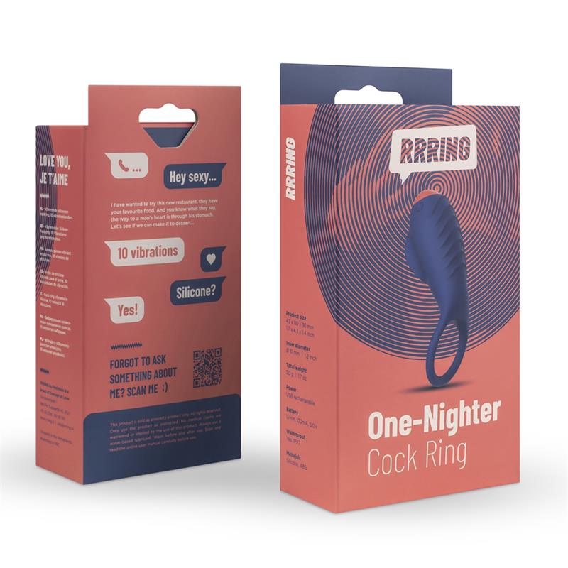 rring one nighter penis ring with vibration usb silicone 7