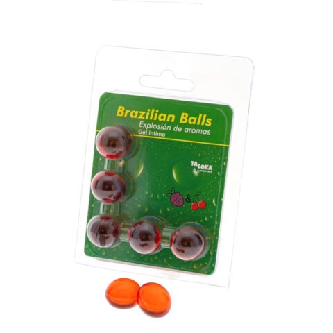 Set mit 5 brasilianischen Kugeln mit Erdbeer- und Kirschgeschmack