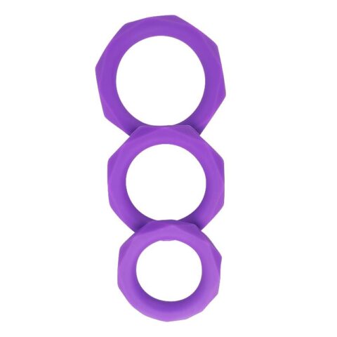 set of 3 penis rings silicone purple 1