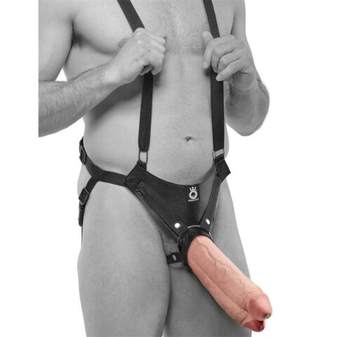 Two Cocks One Hole Hollow Strap-on Suspender 11 - Flesh