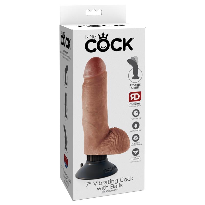 vibrating cock with balls 7 tan 3