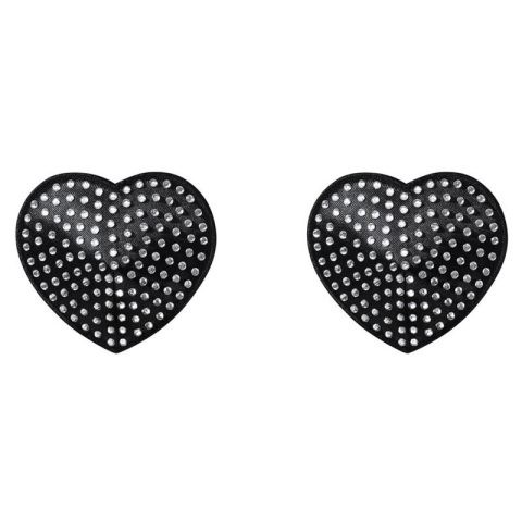 Nakładki na sutki w kształcie serca A750 z kryształkami, jeden rozmiar