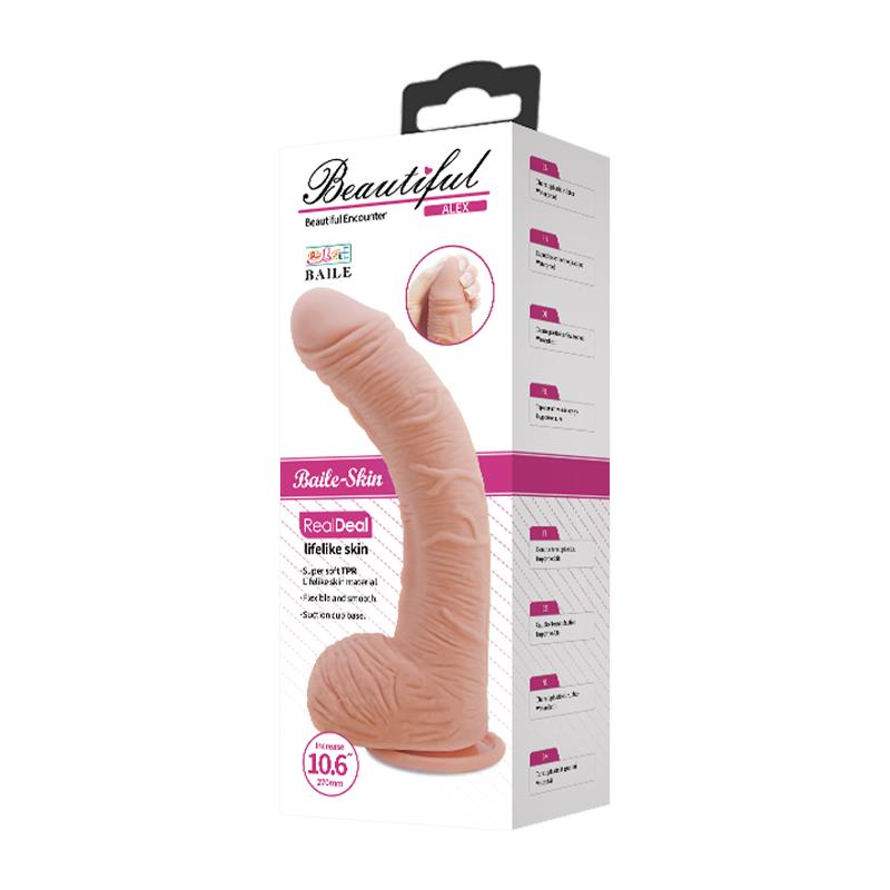 alex curved dildo with testicles g spot suction cup flesh 9