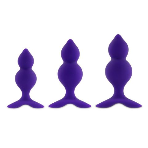 Sraith Bibi Twin de 3 Butt Plug Purple