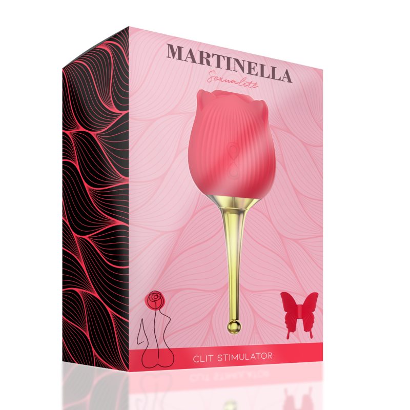 stimulateur de clitoris martinella avec vibrateur ponctuel rouge chaud 2 échelle